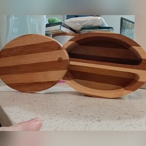 Two Tone Wood Salt Box